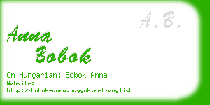 anna bobok business card